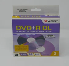 Verbatim DVD+R DL Recordable Double Layer 3 Pack SEALED DISCS
