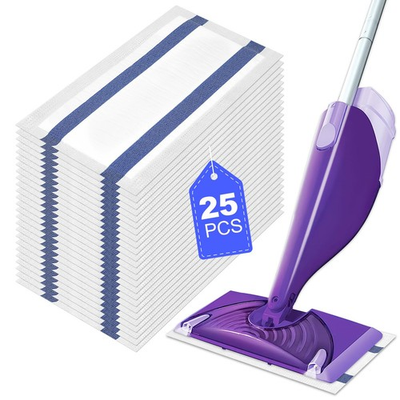 #ad 25 Count Wetjet Pads Refills Disposable Mop Pad Refills with Swiffer Wet Jet... $19.33