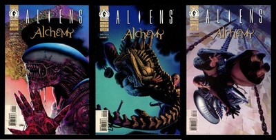 Aliens Alchemy Comic Set 1-2-3 Lot Richard Corben art Facehugger Xenomorph UFO