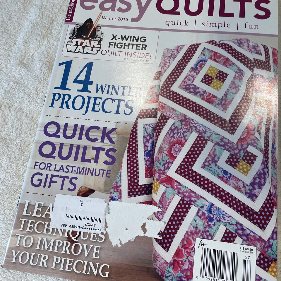 Lot of 3 Easy Quilts Magazines 2015-16 Very Good Condition - Image 2 of 4