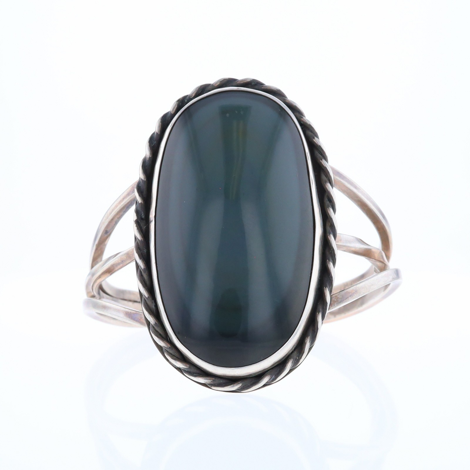 Large Native Obsidian Cuff Bracelet GV159662 - image 1