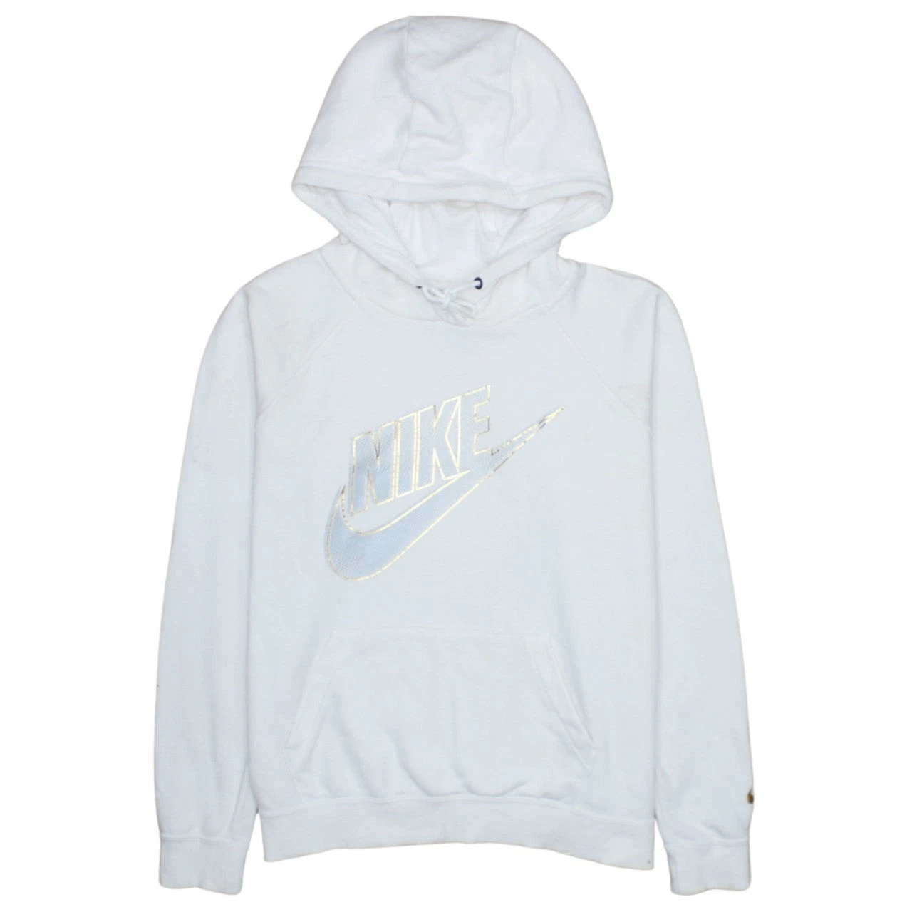 Nike Womens White Hoodie Medium Pullover Drawstring Sweatshirt