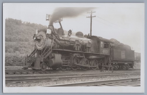 RPPC Postcard - Central Vermont Railway #403 Locomotive Brattleboro VT 1940