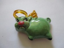 Elzac Style Angel Pig Pin Brooch Lucite