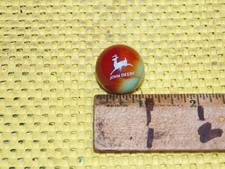Vintage JOHN DEERE Red & Green Swirl Advertising Marble