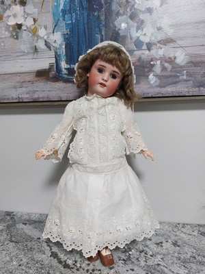 Beautiful 21'' Simon & Halbig GB George Borgfeld Antique Bisque Doll  mohair Wig 