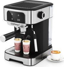 COSTWAY 20 Bar Espresso Coffee Machine, 1200W Compact Coffee Maker with Milk