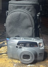 Pentax IQZoom 160 35mm Point Shoot Camera with Case Tested Working Vtg Photo