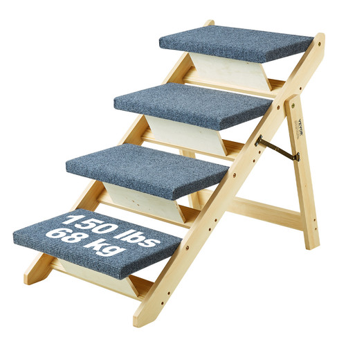 VEVOR Escalera Plegable de Madera para Mascotas Perros 4 Peldaños Carga de 68 kg - Imagen 1 de 12
