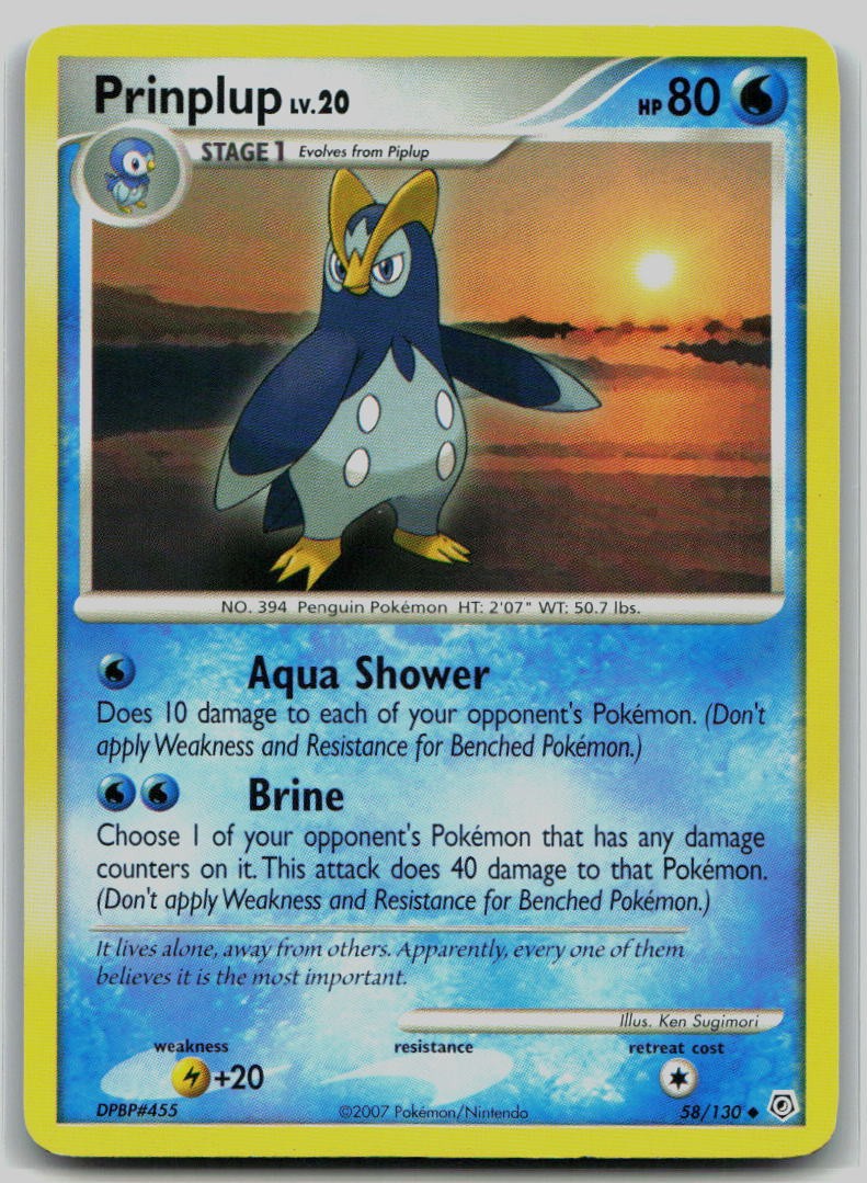 Prinplup 58/130 Uncommon Diamond and Pearl