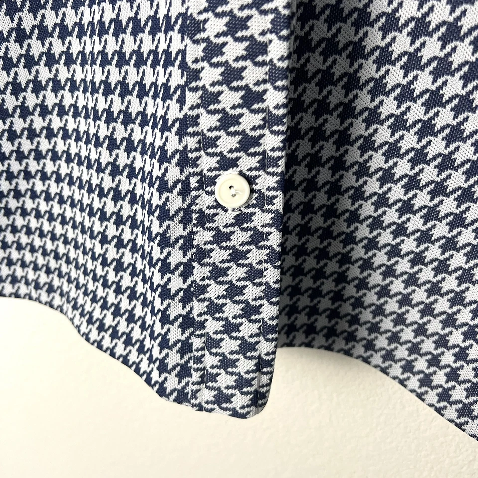Vintage Anos 70 Houndstooth Botão para Cima Feminino Médio Clássico Academia Preppy Heritage - Imagem 4 de 4