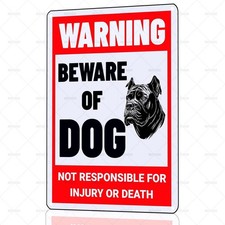 Beware of Dog Sign Cane Corso Tin Metal Signs Warning Beware of Dog for Fence