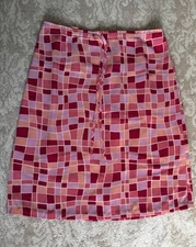 Esprit Vintage Skirt Size 5/6 Pink & Red  A-Line Slip-on Adjustable Waist