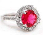 2CT Heat Treated Rubellite Tourmaline 925 Solid Sterling Silver Ring Sz 8 U2-6 — photo 2