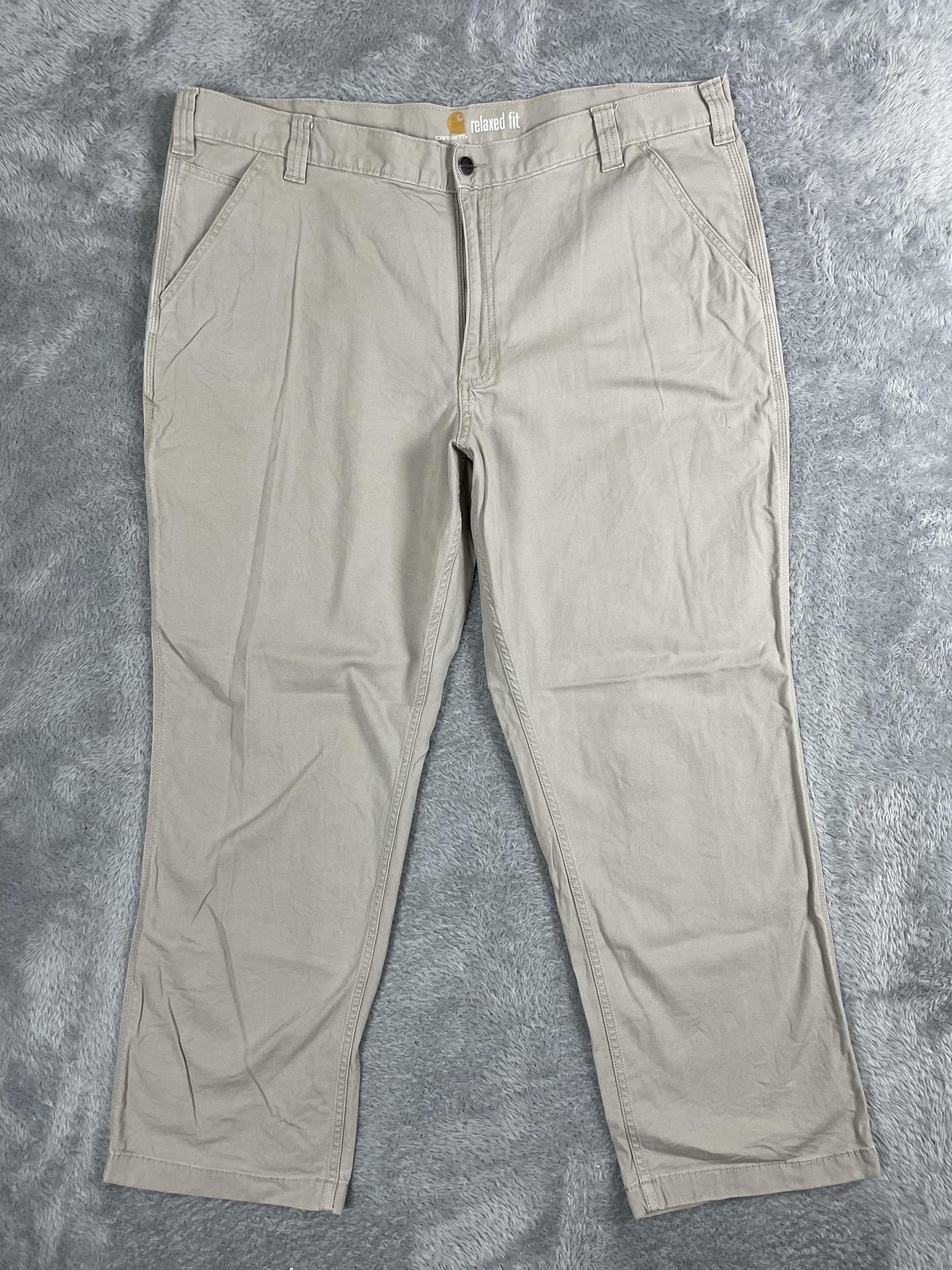 Carhartt Pants Mens 42x30* Beige Relaxed Fit Stretch Work Utility Chino Casual