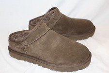 WOMEN'S CLASSIC UGG SUEDE SHEARLING LINED CLOG SLIPPERS BROWN SZ 7 NIB