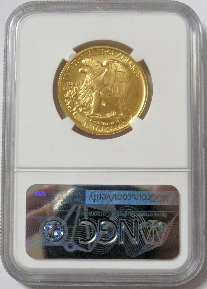 2016 W GOLD WALKING LIBERTY 50C CENTENNIAL ANNIVERSARY 1/2oz WLH COIN NGC SP 69 - Image 2 of 2