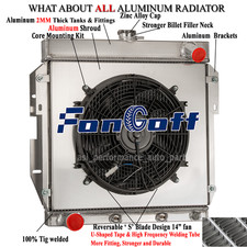 4 Row Radiator+shroud Fan For 1955-1957 Ford Thunderbird Y-block V8 4.8l 5.1l