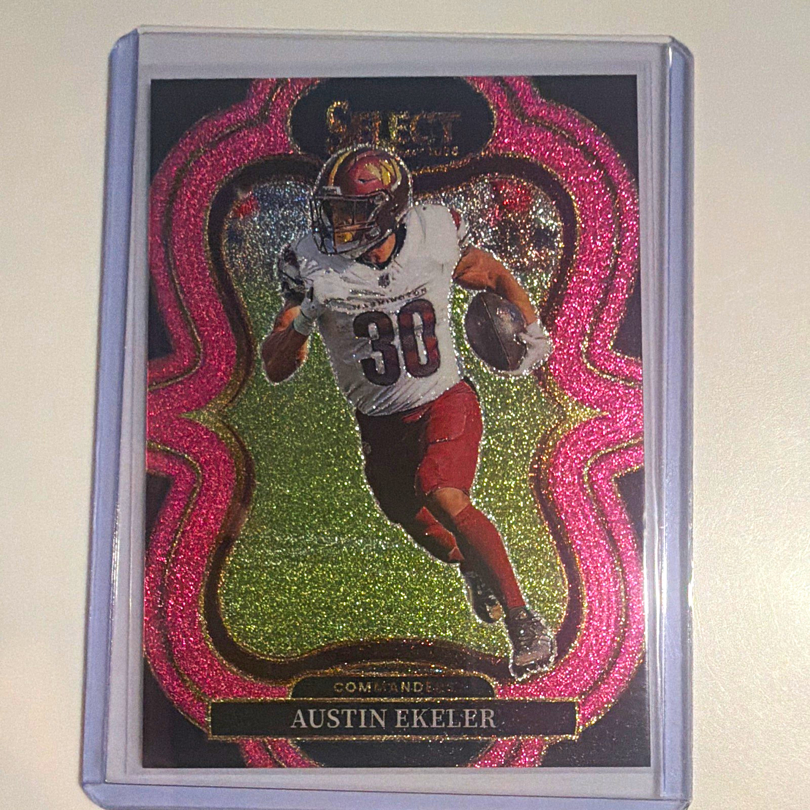 Panini 2025 Select Suite Level Austin Ekeler #387 Disco Prizm /15 Commanders