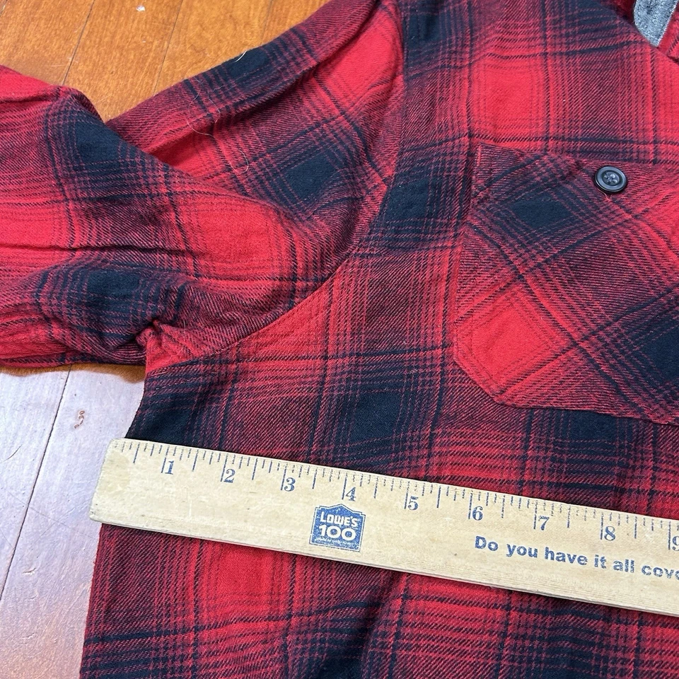 Coleman Hombres XXL Rojo Cuadros Manga Larga Abotonada Algodón Franela Exterior Camping Foto 4 de 4