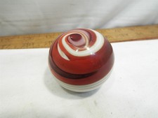 Vintage Glass Gear Shift Knob Ox Blood Red Spiral Swirl Rat Rod Marble Top