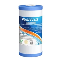 PUREPLUS 5 Micron 4.5"x10" CTO Carbon Whole House Water Filte, for Tap Water, 1P