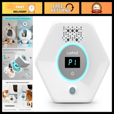 Odor Eliminator for Cat Litter - Ozone & Ion Air Purifier, Safe Pet Odor Remover