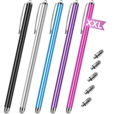 Stylus pens for Touch Screens [5 Pack Long Pen Body] Fiber mesh Tips High Sen...