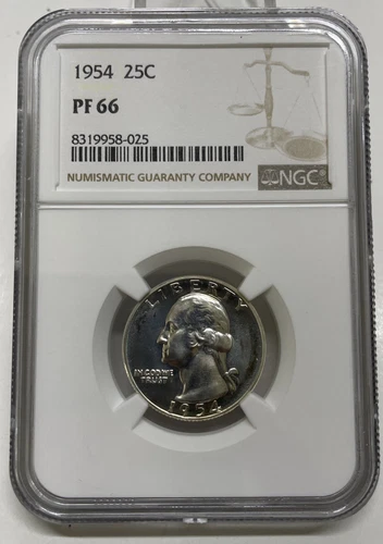 1954 Washington Quarter PF66 NGC 90% Silver