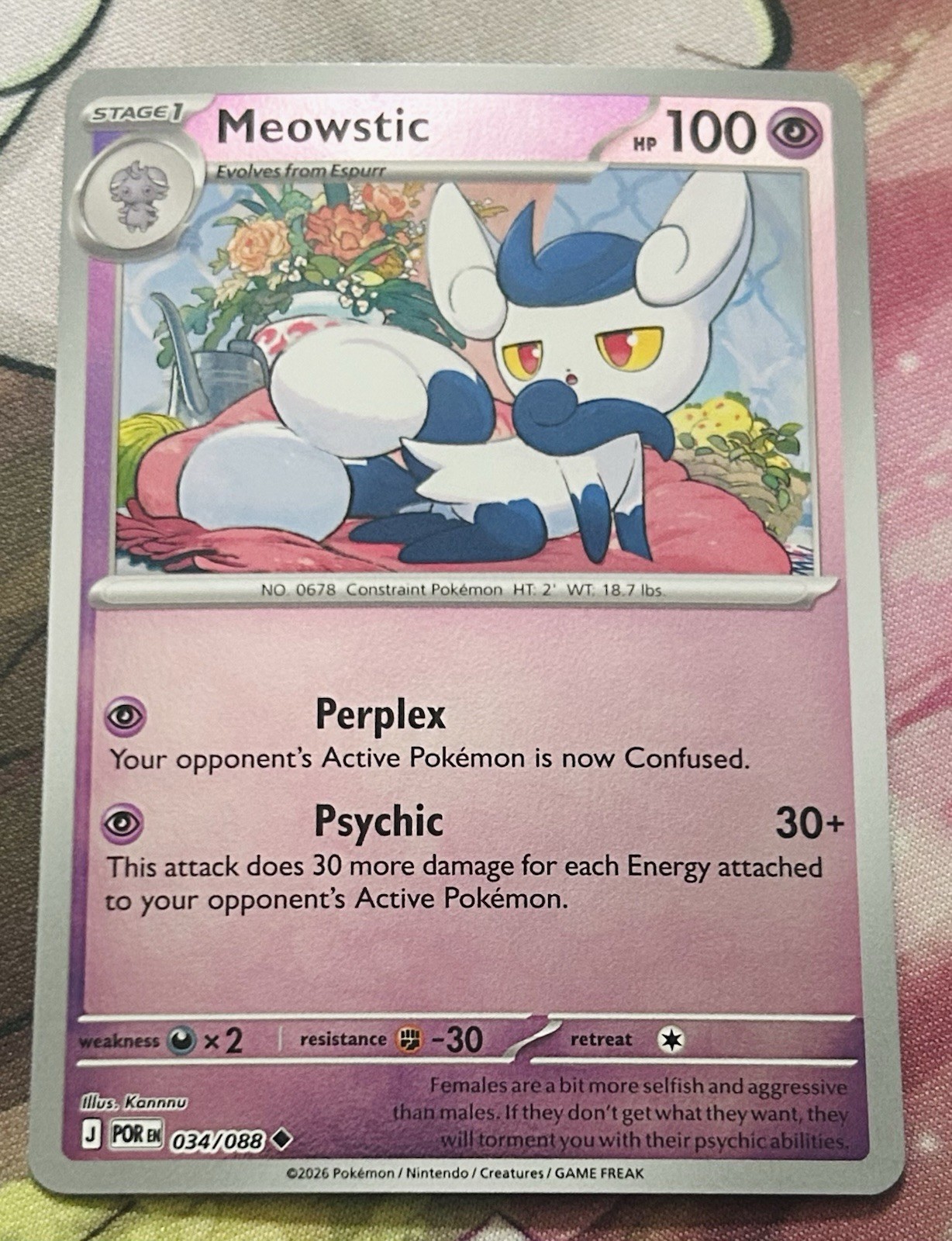 Meowstic 034/088 Me03: Perfect Order Reverse Holo