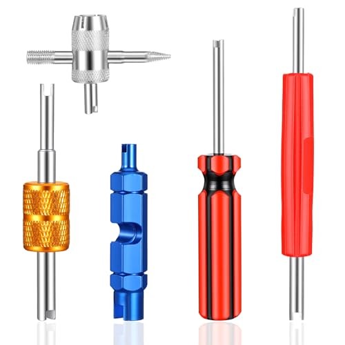 Tire Valve Repair Tool Set, 5Pcs Dual & Single Head Valve Core Remover Wrench  - Picture 2 of 8