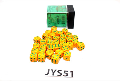 Chessex Dice 25912 Orange with Green Pips JYS51