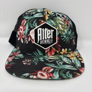 Alter Brewing Co Snap Back Hat Black Floral Beer Cap Trucker