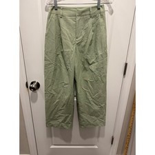 Cider Womens Wide Leg Trousers Linen Blend Pale Green XS NWT