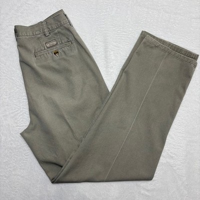 Vintage Bugle Boy Company Pleated Chino Pants Mens 32x32 Khaki Canvas Chinos