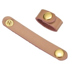 2 Pcs Leather Handbag Strap Shortener Top Handle Keeper for Handbag Light Brown