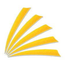 25Pcs 4 Inch Arrows Vanes Right Wing Arrow Feather Turkey Fletching, Yellow