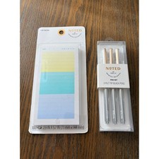 Noted by Post-it List Notes Pad 100 Sheets & 3 Felt Tip Black Pens Set New