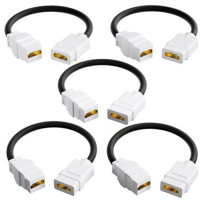 HDMI 2.1 Keystone Jack and Coupler 7.09 in, Female to Female Pigtail Cable HD...