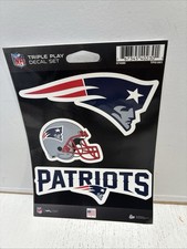 New England Patriots Multi Sticker Triple Decal Flat Vinyl 5x7 Inch Sheet...