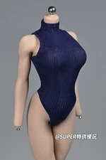 1/6 Blue Jumpsuits Swimsuit Leotard Backless Bodysuit Fit 12'' PH Figure Body