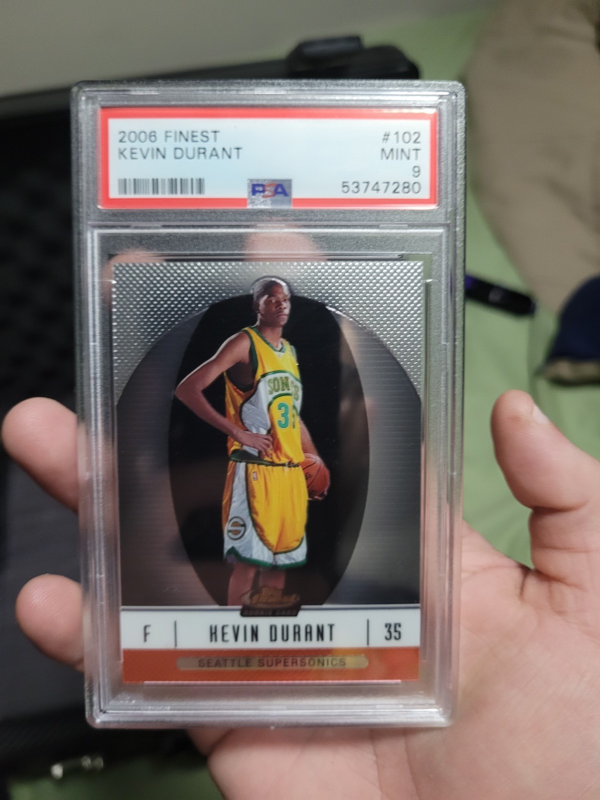 2006-07 TOPPS FINEST KEVIN DURANT XRC ROOKIE CARD RC #448/539 PSA 9 MINT