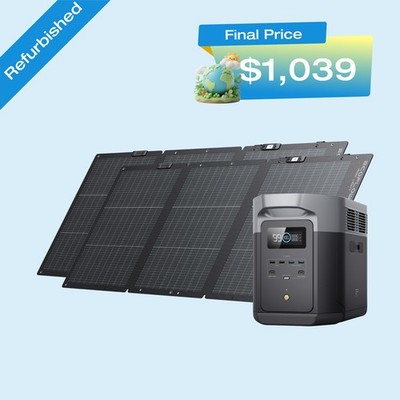 EcoFlow DELTA 2 Max 2048Wh Power Station + 2*Nextgen 160W