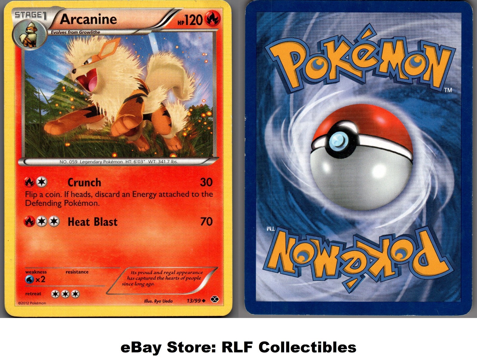 2012 Pokemon, B&W Next Destinies, #13/99 Arcanine, Rare