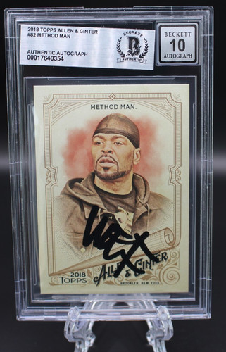 METHOD MAN WU-TANG CLAN SIGNED 2018 ALLEN & GINTER #82 CARD BECKETT BAS RC AUTO