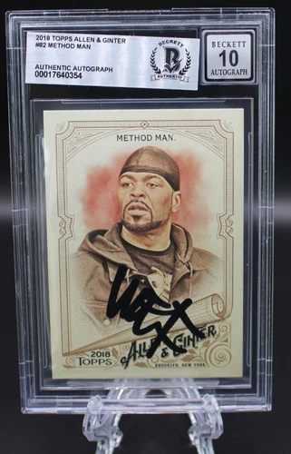 METHOD MAN WU-TANG CLAN SIGNED 2018 ALLEN & GINTER #82 CARD BECKETT BAS RC AUTO