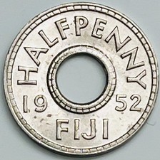 1952 Fiji 1/2 Penny KM# 16 Uncirculated Condition