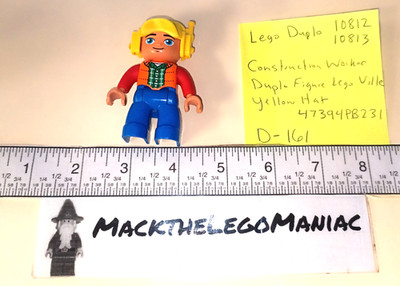 Lego Ville Duplo 10812 Construction Worker Figure Only Yellow Hat 47394PB231