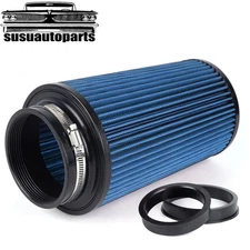 3" 3.5" 4" Cold Air Intake Filter Inlet 3 Sizes in 1 10.5" Tall Universal Blue