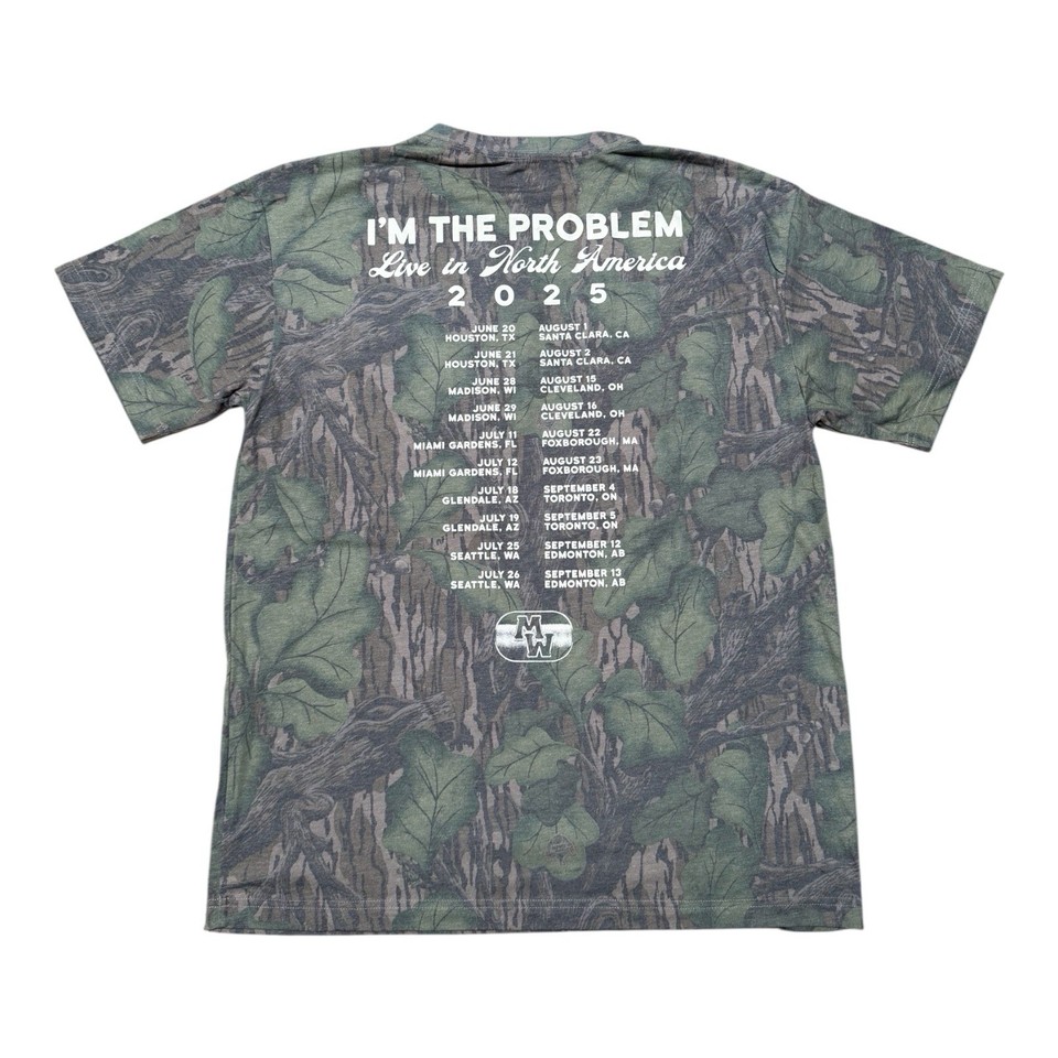 T-shirt 3D Morgan Wallen 'I'm The Problem' Tour 2025 - Camouflage Mossy Oak - Neuf Avec étiquette - Taille XS à 6XL